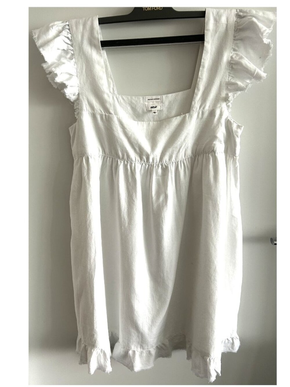 Aerie White Linen Blend Mini Dress Sz S